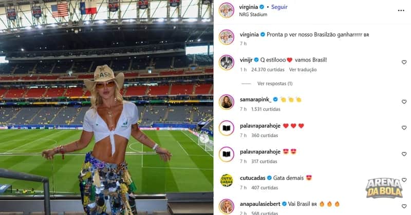 Vini Jr elogia look de Virginia após vitória do Brasil sobre o Japão na Copa da Copa 2026