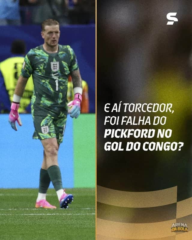Goleiro Pickford falha em gol da República Democrática do Congo da Copa 2026