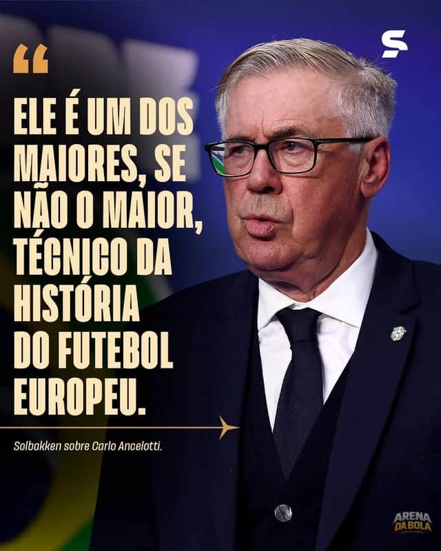 Solbakken elogia Ancelotti antes de Brasil x Noruega na Copa 2026