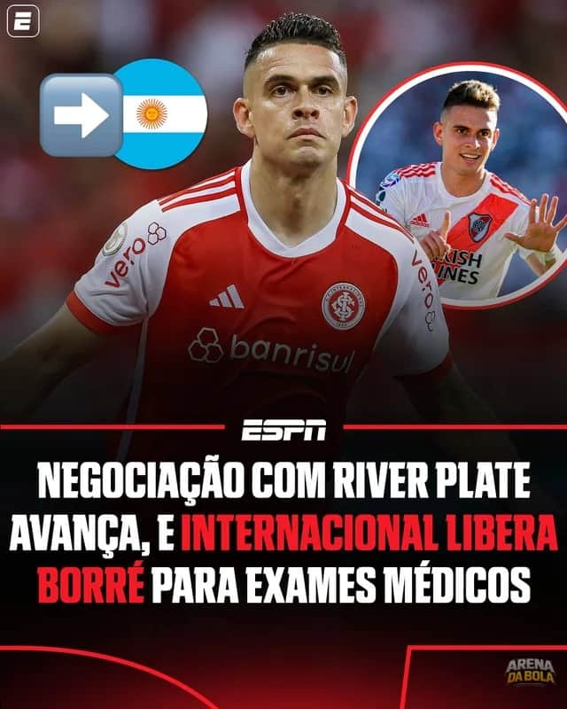Colombiano Borré é liberado pelo Inter para exames no River Plate