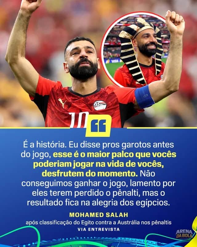 Mohamed Salah celebra classificação histórica do Egito na Copa do Mundo de 2026