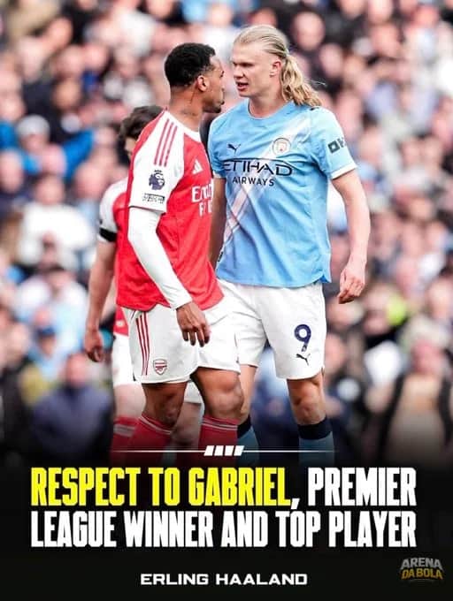 Haaland elogia Gabriel após vitória do Manchester City: "Ele é um jogador incrível"