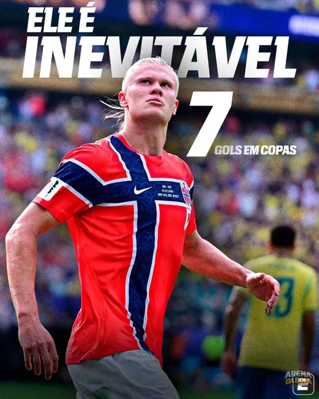 Erling Haaland brilha e marca 2 gols contra o Brasil, alcançando 7 na Copa do Mundo