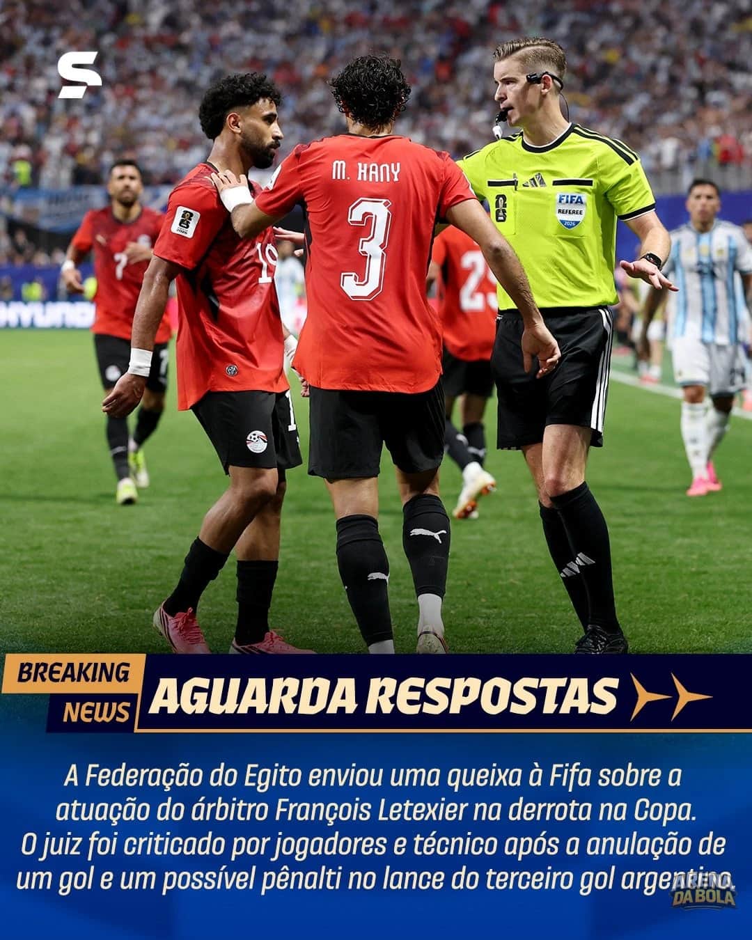 Egito aguarda resposta da FIFA sobre polêmica com árbitro na Copa 2026