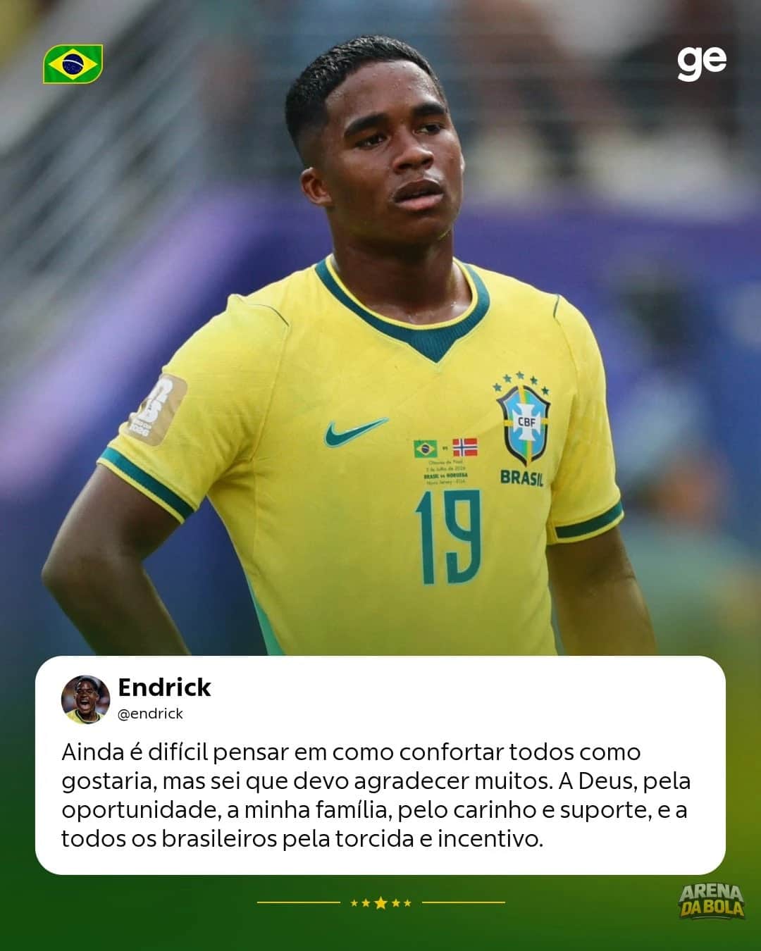 Endrick se pronuncia após eliminação do Brasil da Copa 2026