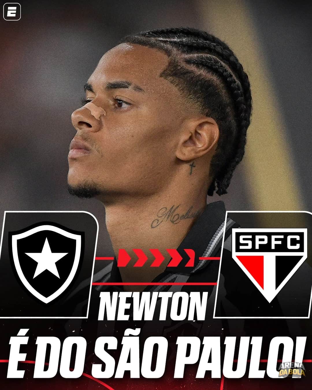 São Paulo perto de confirmar a contratação do volante Newton do Botafogo