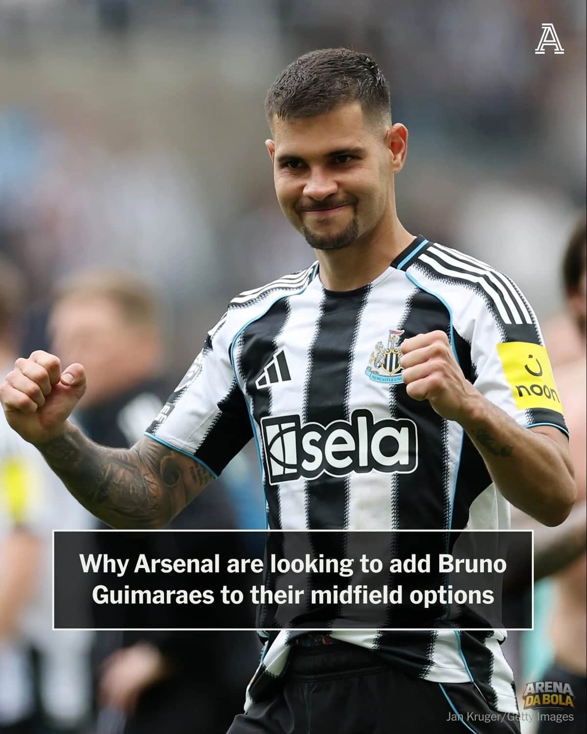 Bruno Guimarães pode deixar Newcastle e se juntar ao Arsenal por £60 milhões