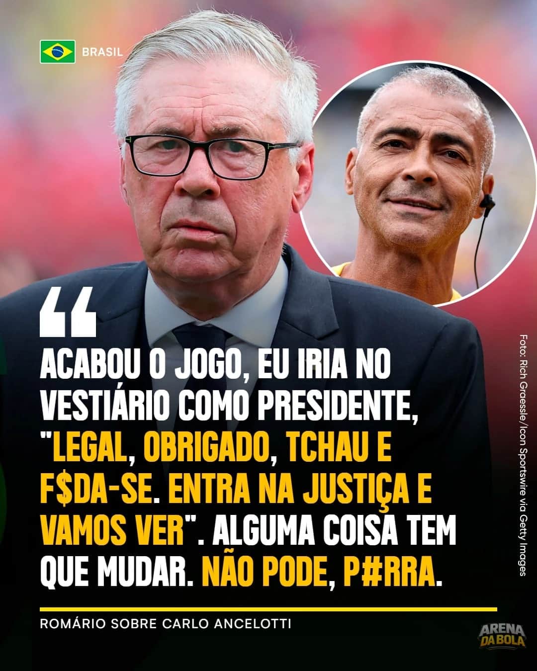 Romário critica permanência de Ancelotti na Seleção após eliminação da Copa 2026