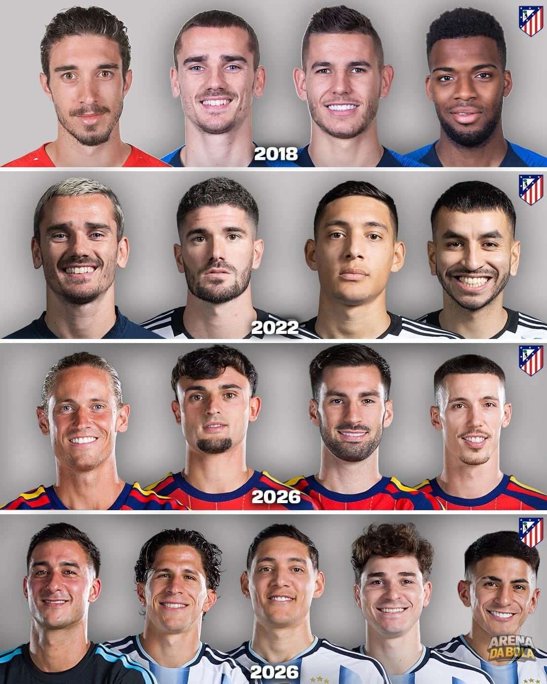 Atlético de Madrid se destaca com nove jogadores nas seleções finalistas da Copa 2026