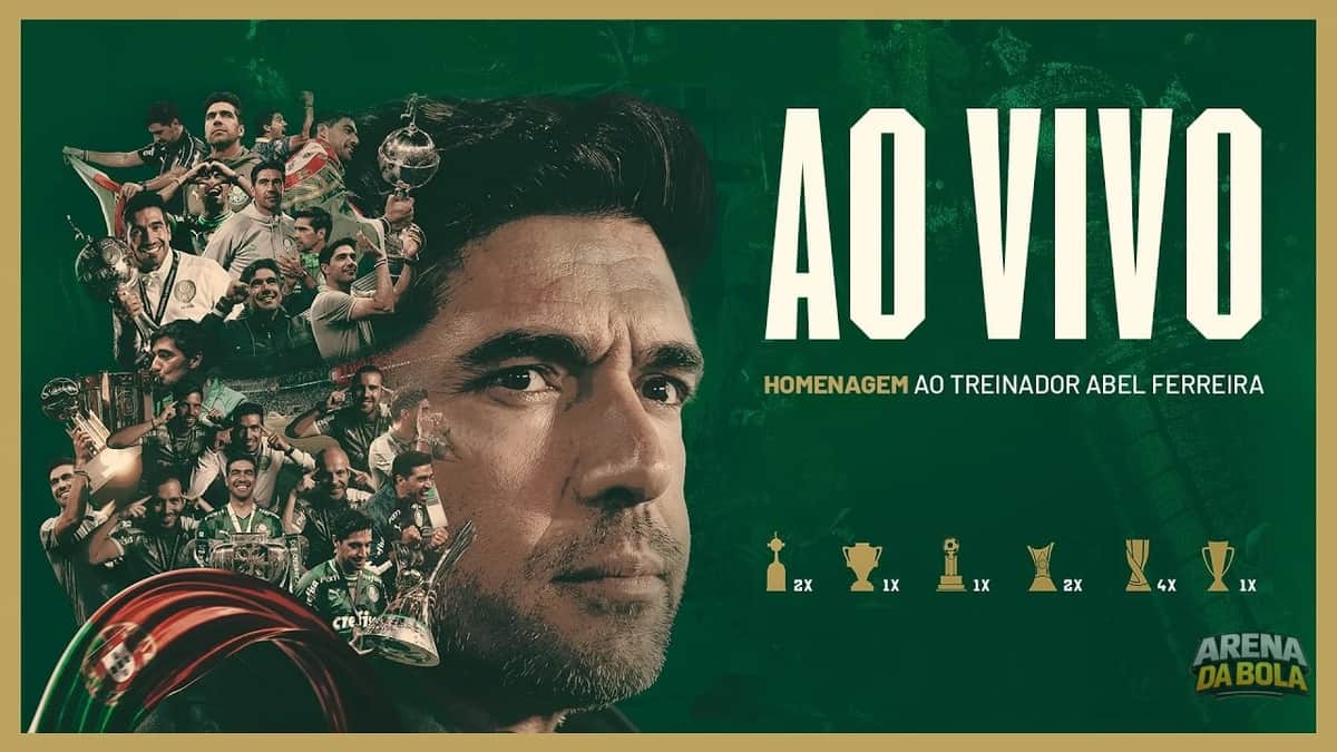 Abel Ferreira recebe homenagem como o técnico mais vitorioso da história do Palmeiras
