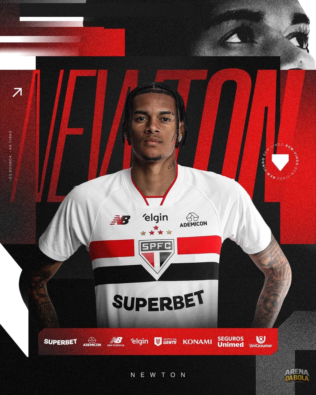 ✍️ O Tricolor acertou a contratação do volante Newton, de 26 anos, que estava no Botafogo