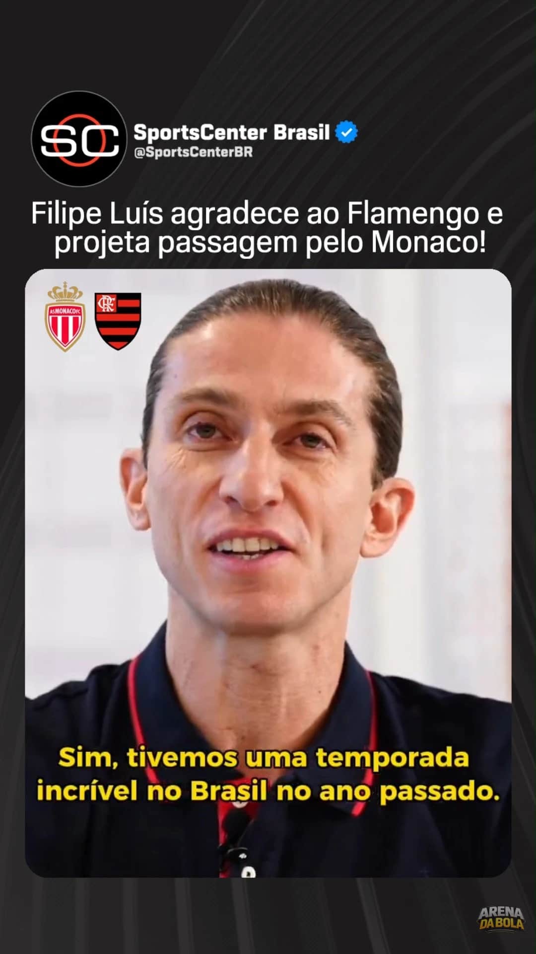 Filipe Luís elogia Flamengo e fala sobre desafios no AS Monaco