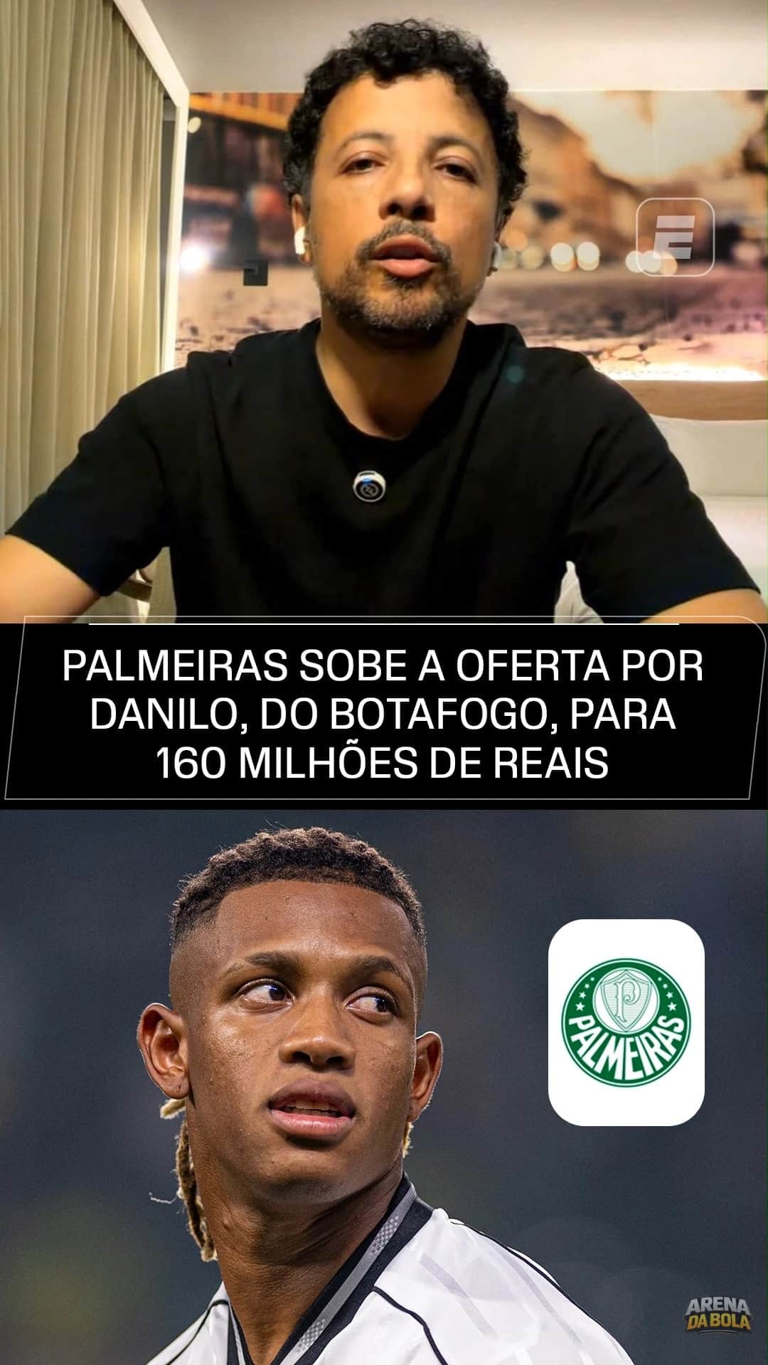 Palmeiras aumenta oferta por Danilo e Botafogo avalia venda
