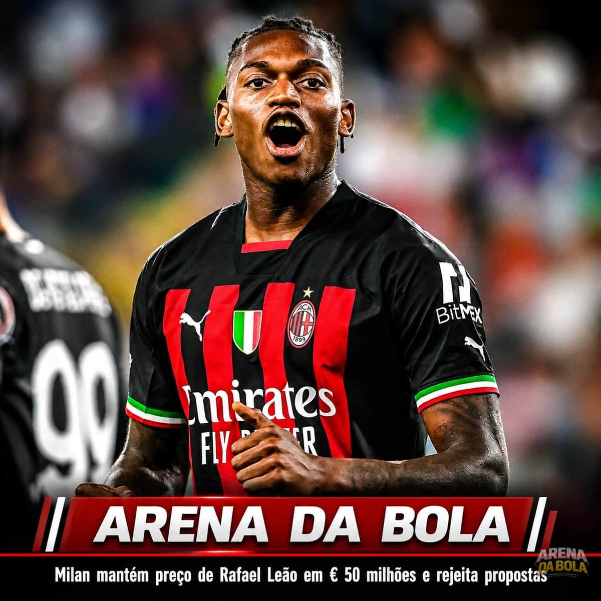 Milan mantém preço de Rafael Leão em € 50 milhões e rejeita propostas