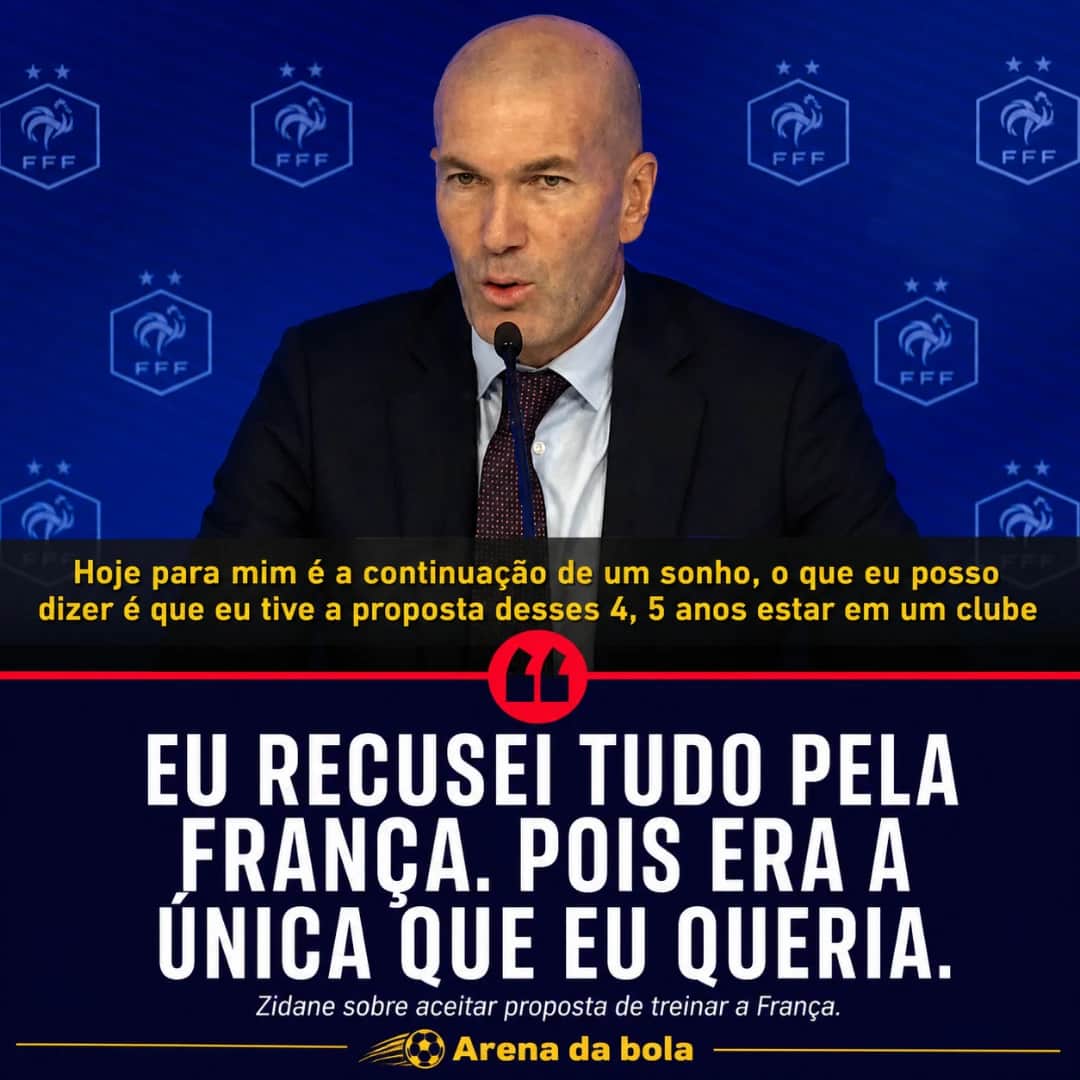 Zinedine Zidane revela que recusou propostas para ser técnico da Seleção Francesa