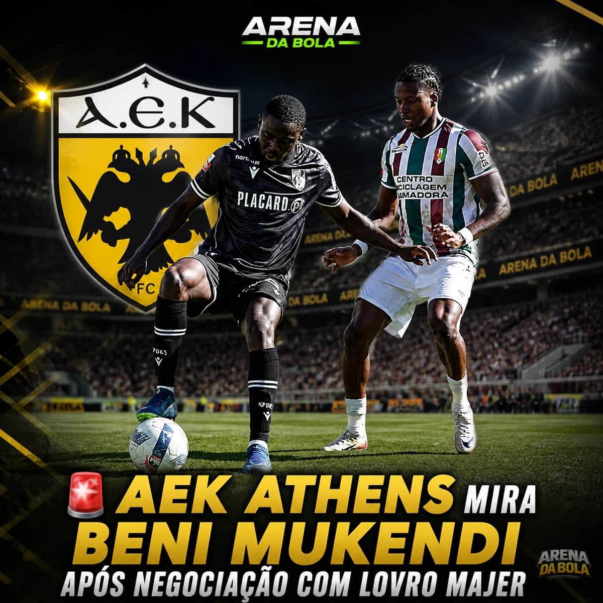 🚨 AEK Athens mira Beni Mukendi após negociação com Lovro Majer