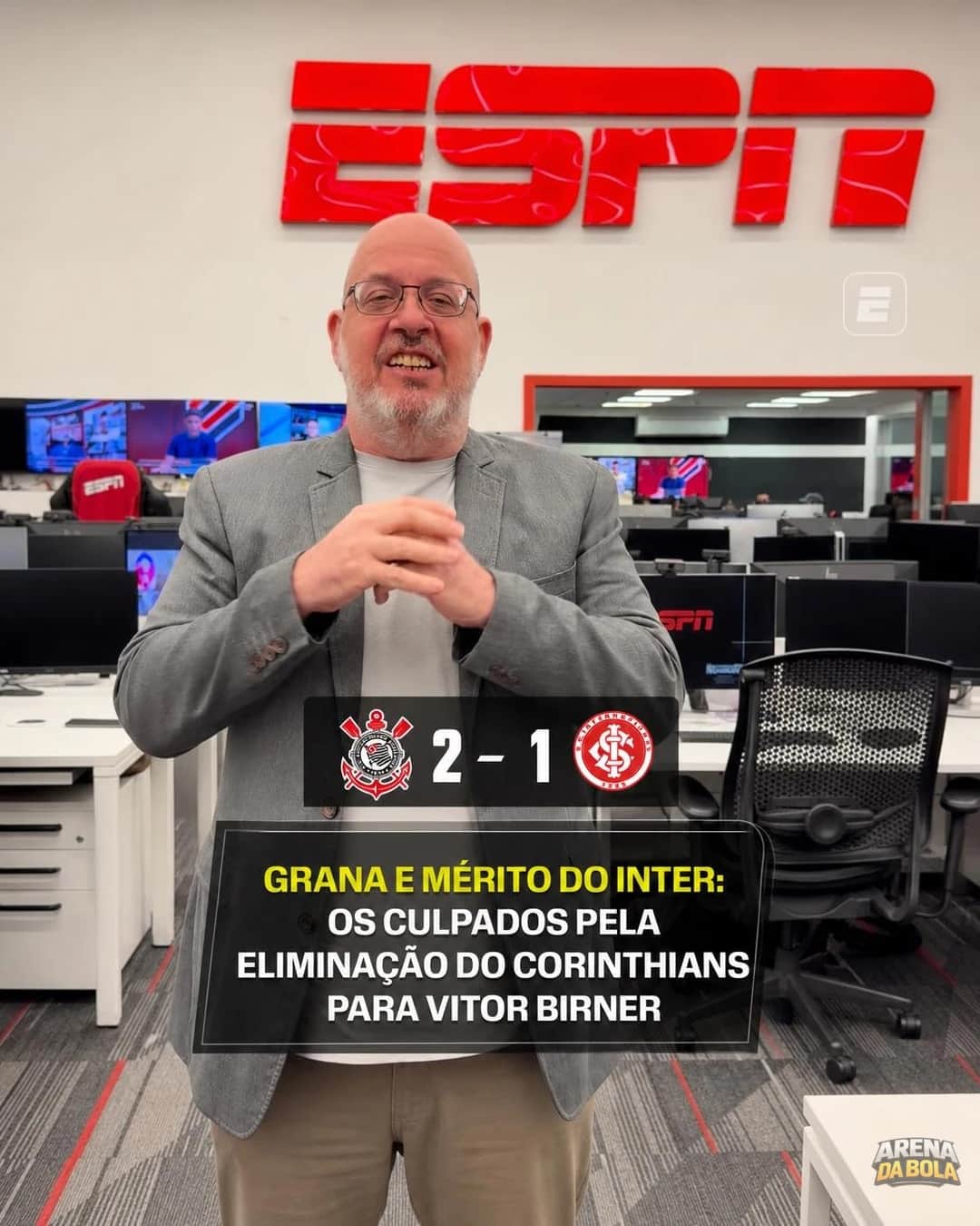 Vitor Birner analisa eliminação do Corinthians para o Internacional