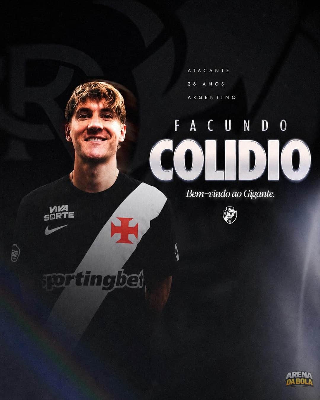 Vasco anuncia o atacante argentino Facundo Colidio até dezembro de 2029