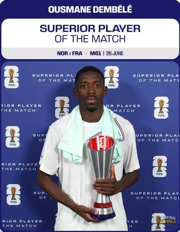 🚨 Ousmane Dembélé brilha e é eleito melhor jogador após hat-trick contra a Noruega da Copa 2026