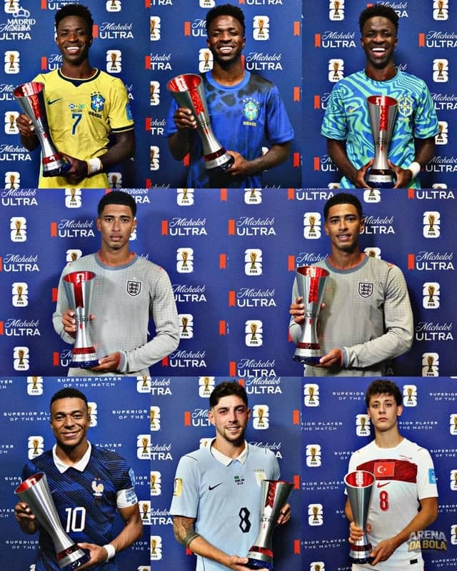 🚨 Vini Jr. brilha com 3 prêmios de melhor em campo na Copa do Mundo