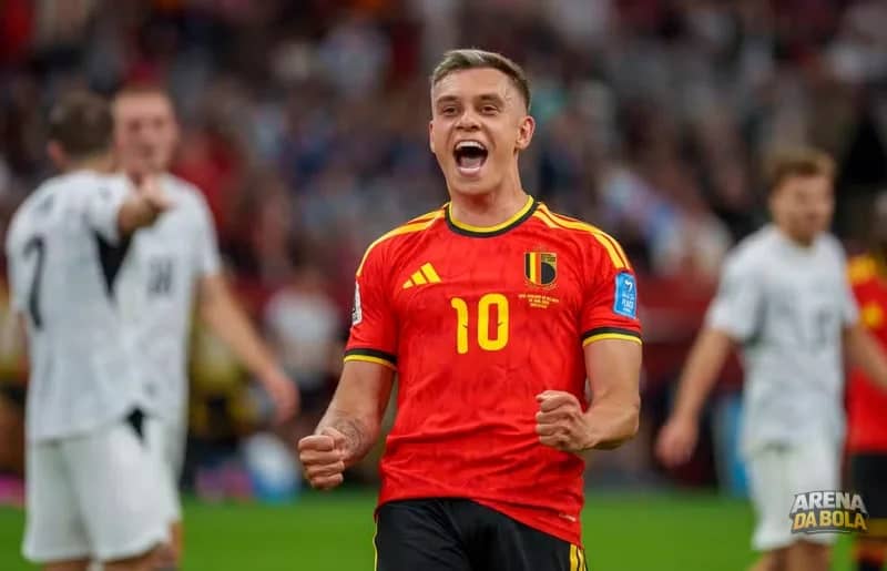 Leandro Trossard brilha na goleada da Bélgica sobre a Nova Zelândia na Copa 2026