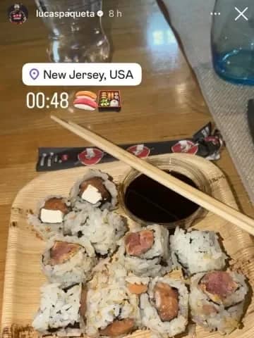 Lucas Paquetá compartilha foto de sushi após vitória do Brasil sobre o Japão na Copa da Copa 2026
