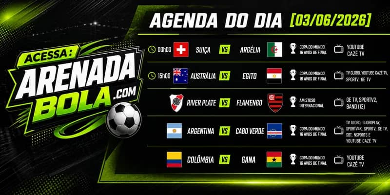 🚨 ⚽ AGENDA DO DIA! ⚽🔥 Copa 2026 jogos de hoje — horários e onde assistir