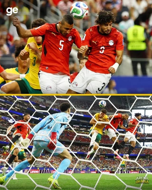 Do susto à infelicidade: zagueiro egípcio vive momento tenso em partida contra a Austrália da Copa 2026 — foto 3