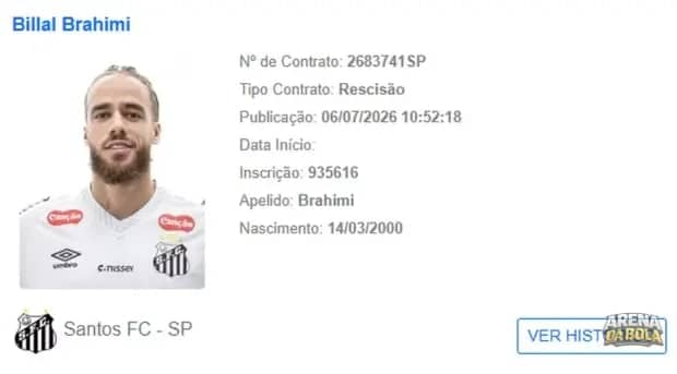 Santos rescinde contrato com Billal Brahimi após passagem discreta — foto 2