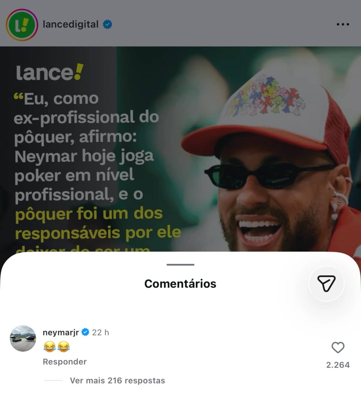 Neymar reage com risadas a declaração de campeão de pôquer sobre abandono do futebol — foto 2