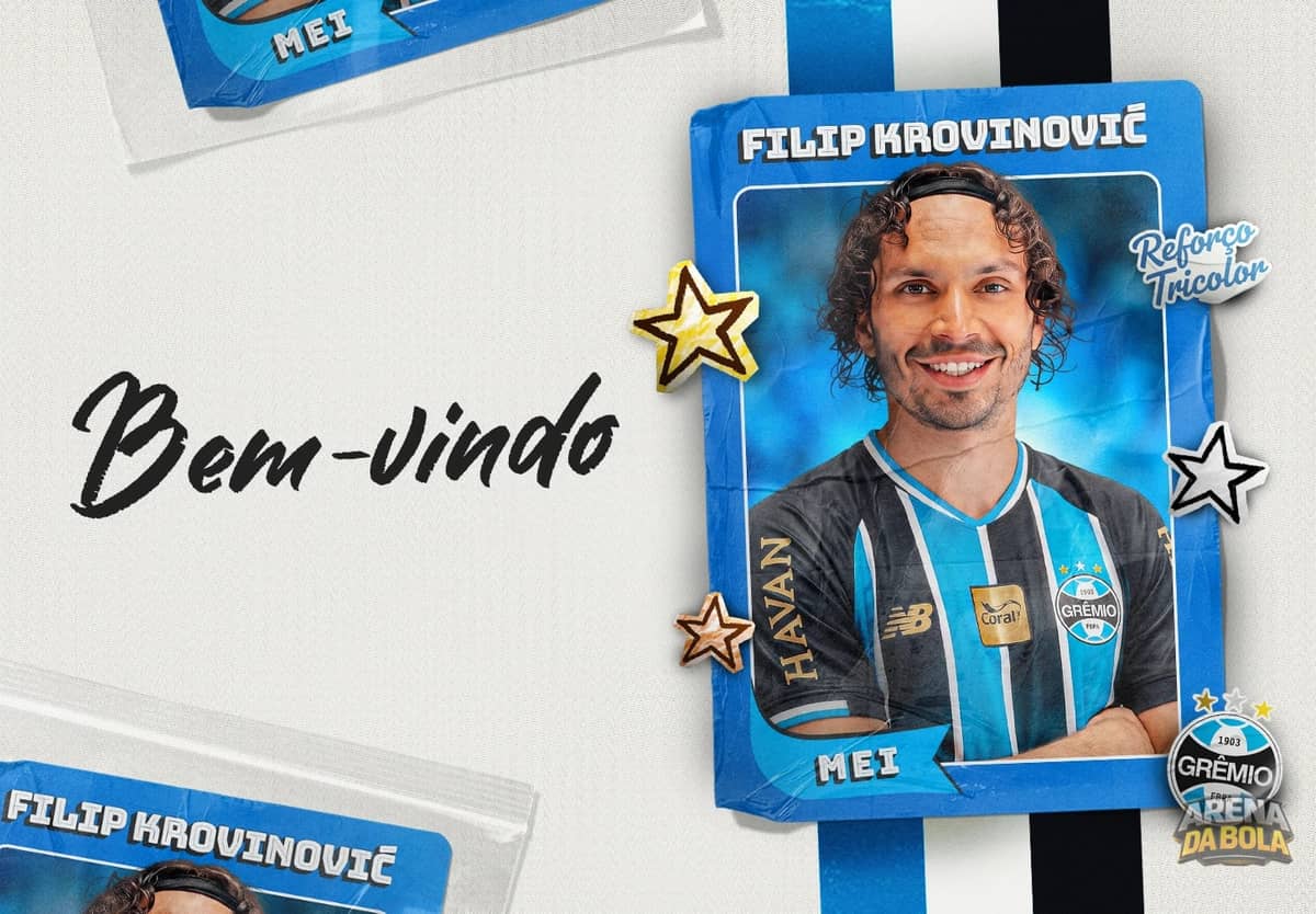 Grêmio anuncia a contratação do meia croata Filip Krovinović