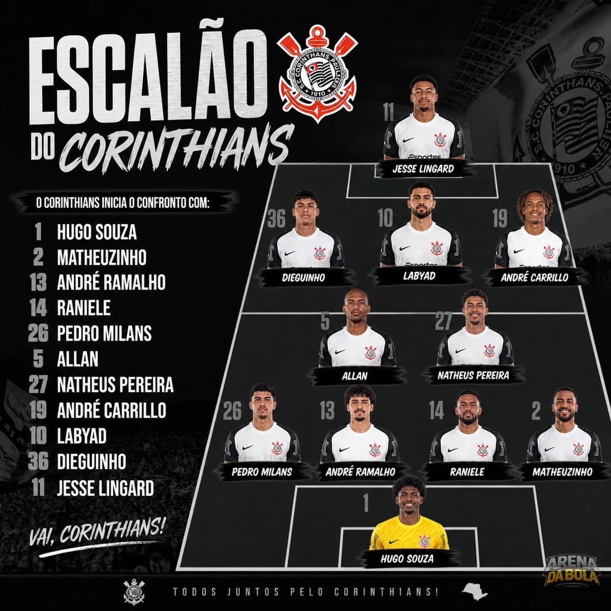 Corinthians muda a equipe e se prepara para duelo decisivo contra o Athletico-PR | Brasileirão 2026
