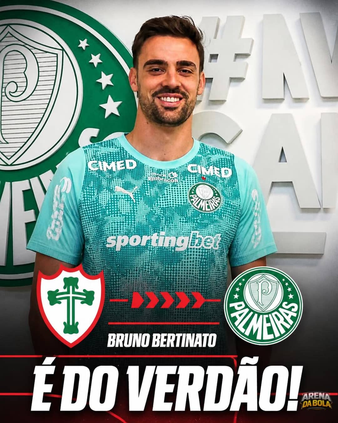 Palmeiras anuncia goleiro Bruno Bertinato com contrato até 2026