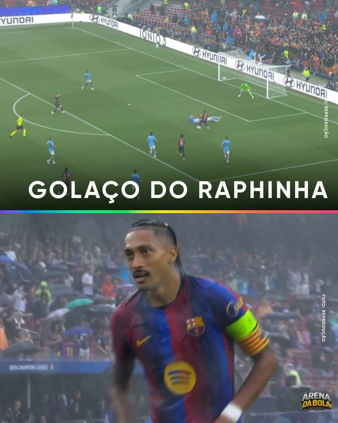 Barcelona abre 1 x 0 na Champions com golaço de Raphinha aos três minutos