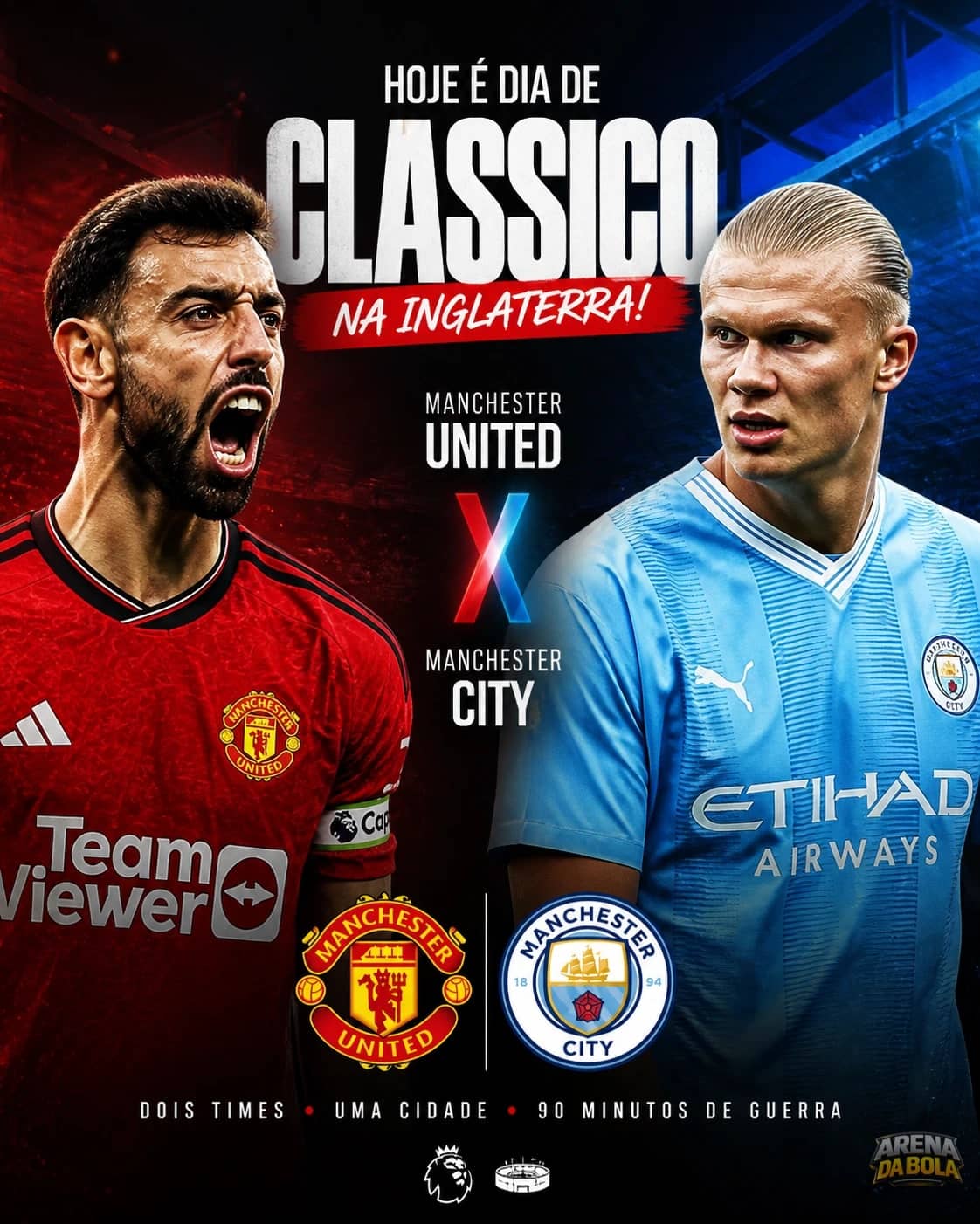 🔴🔵 Manchester Derby: City busca 100% de aproveitamento em Old Trafford; United tenta reação em casa