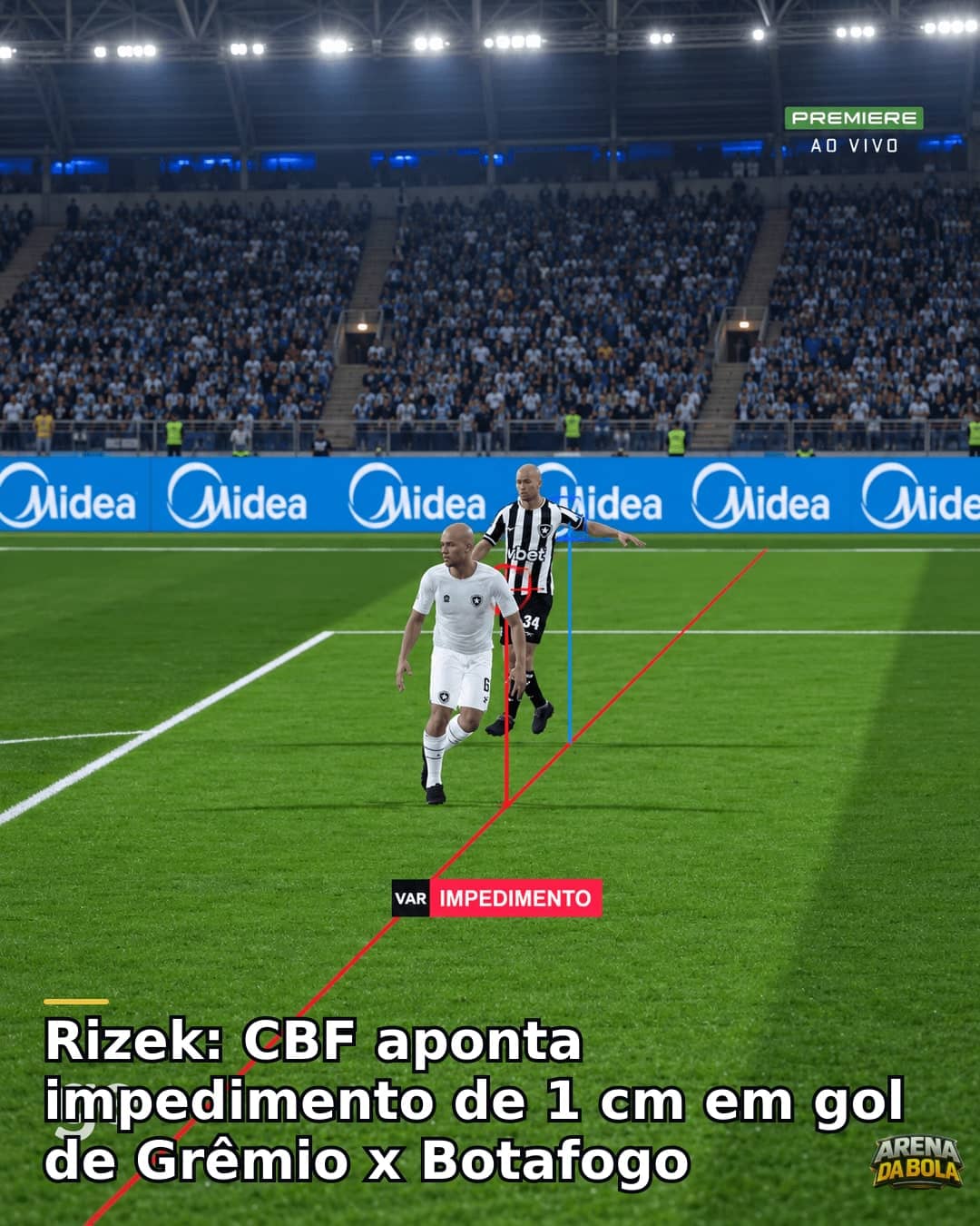 Rizek: CBF aponta impedimento de 1 cm em gol de Grêmio x Botafogo | Brasileirão 2026