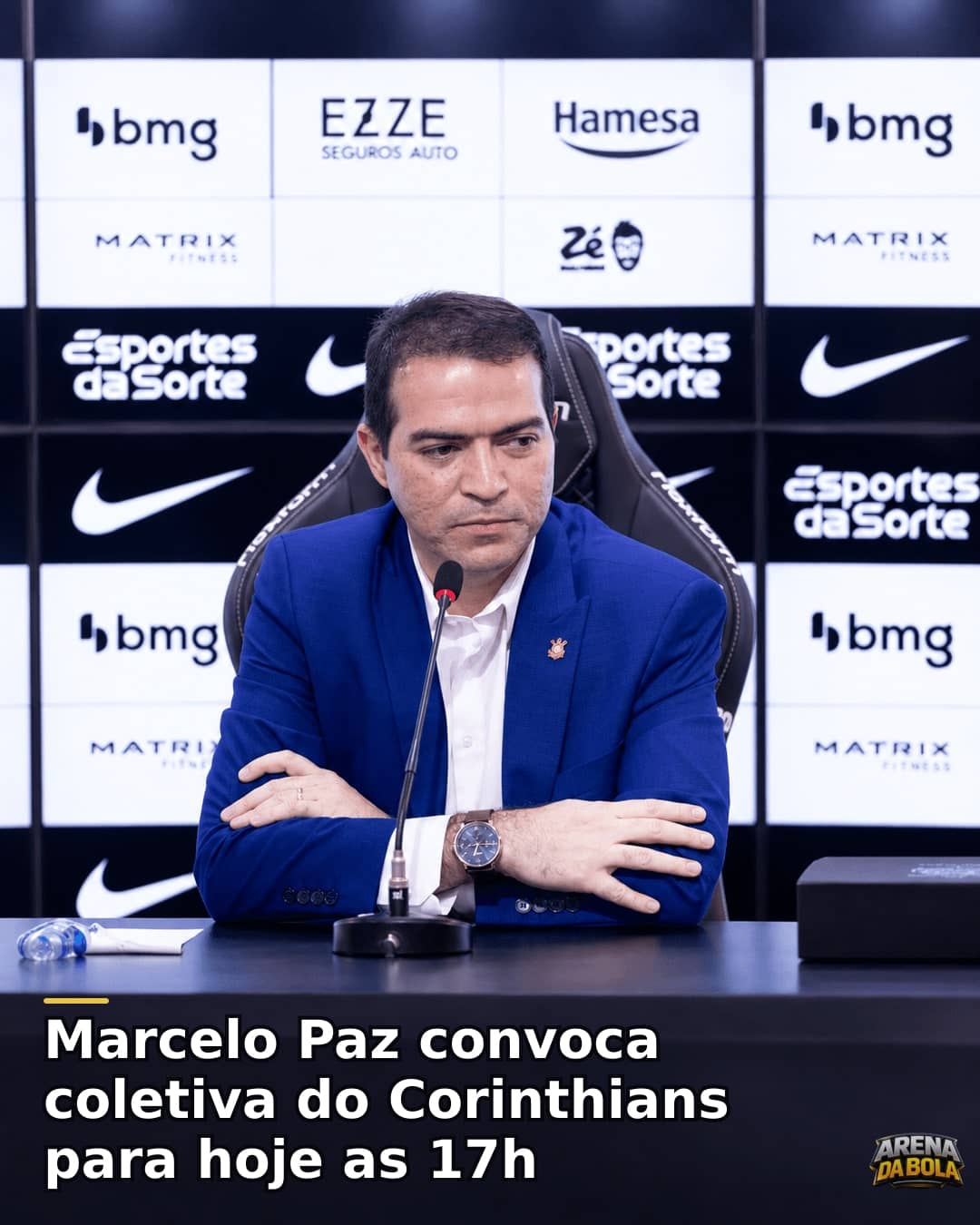 Marcelo Paz convoca coletiva do Corinthians para hoje