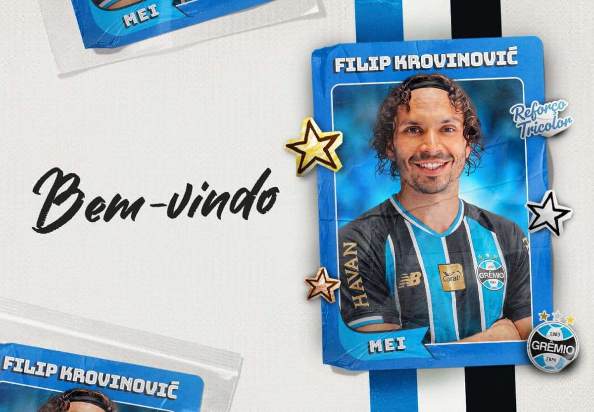 Grêmio anuncia a contratação do meia croata Filip Krovinović