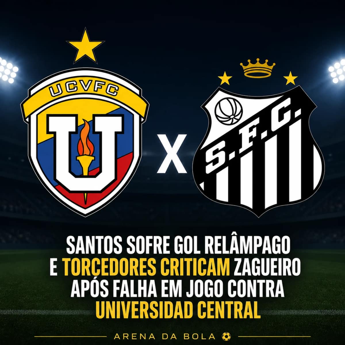 Santos sofre gol relâmpago e torcedores criticam zagueiro após falha em jogo contra Universidad Central