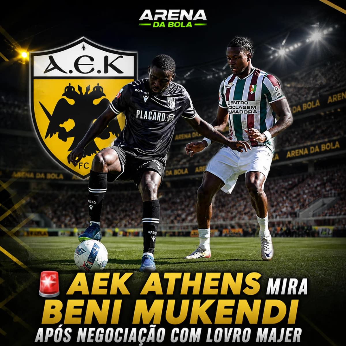 🚨 AEK Athens mira Beni Mukendi após negociação com Lovro Majer