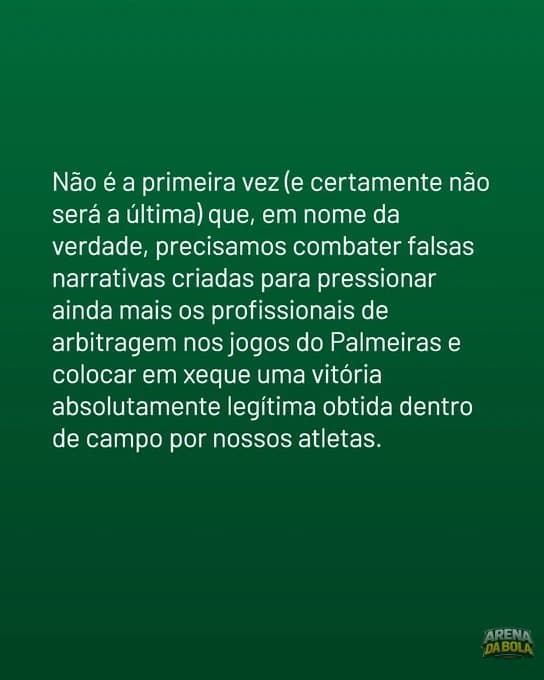Palmeiras se pronuncia e reafirma compromisso com a verdade após polêmica — foto 2