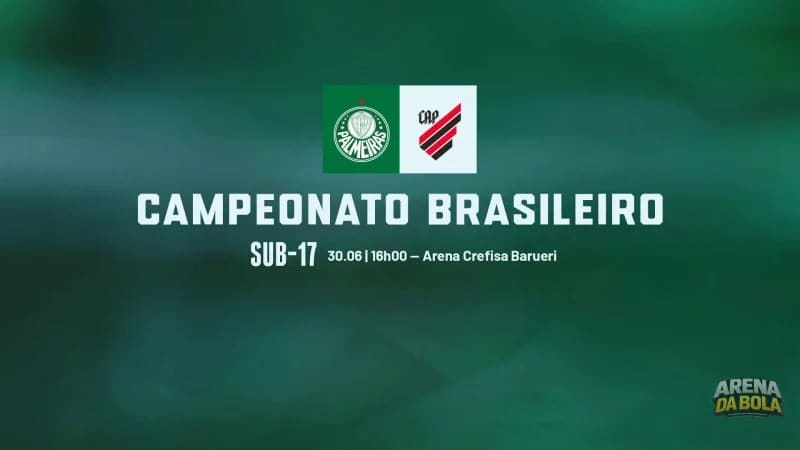 Palmeiras enfrenta Athletico-PR hoje pelo Campeonato Brasileiro Sub-17