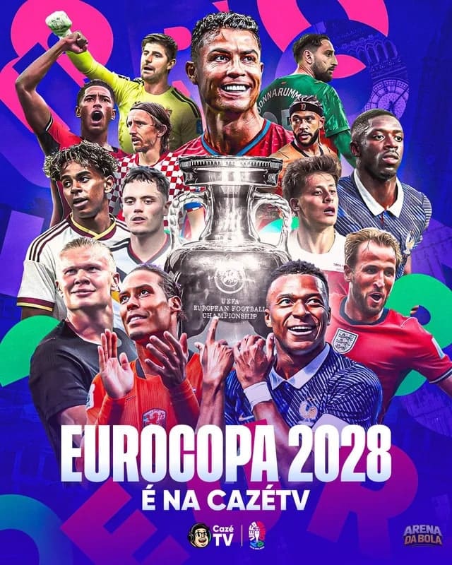 CazéTV garante os direitos de transmissão da Eurocopa 2028 e exibirá todos os jogos