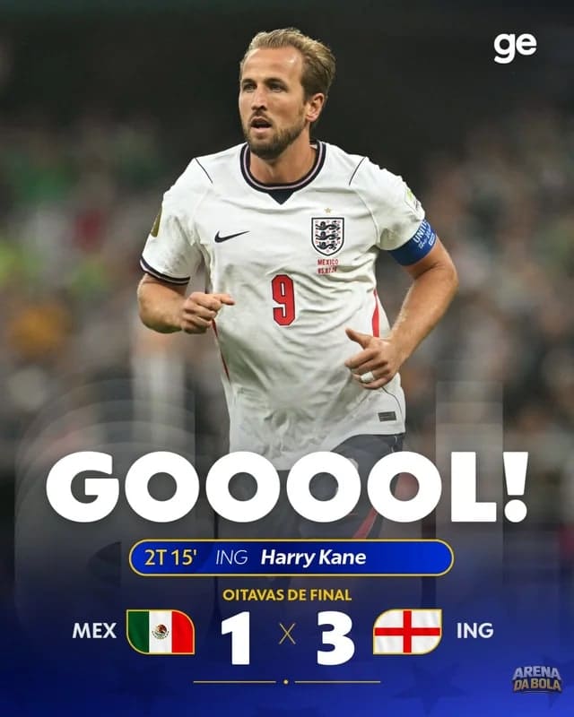 Harry Kane marca de pênalti e aumenta vantagem da Inglaterra da Copa 2026