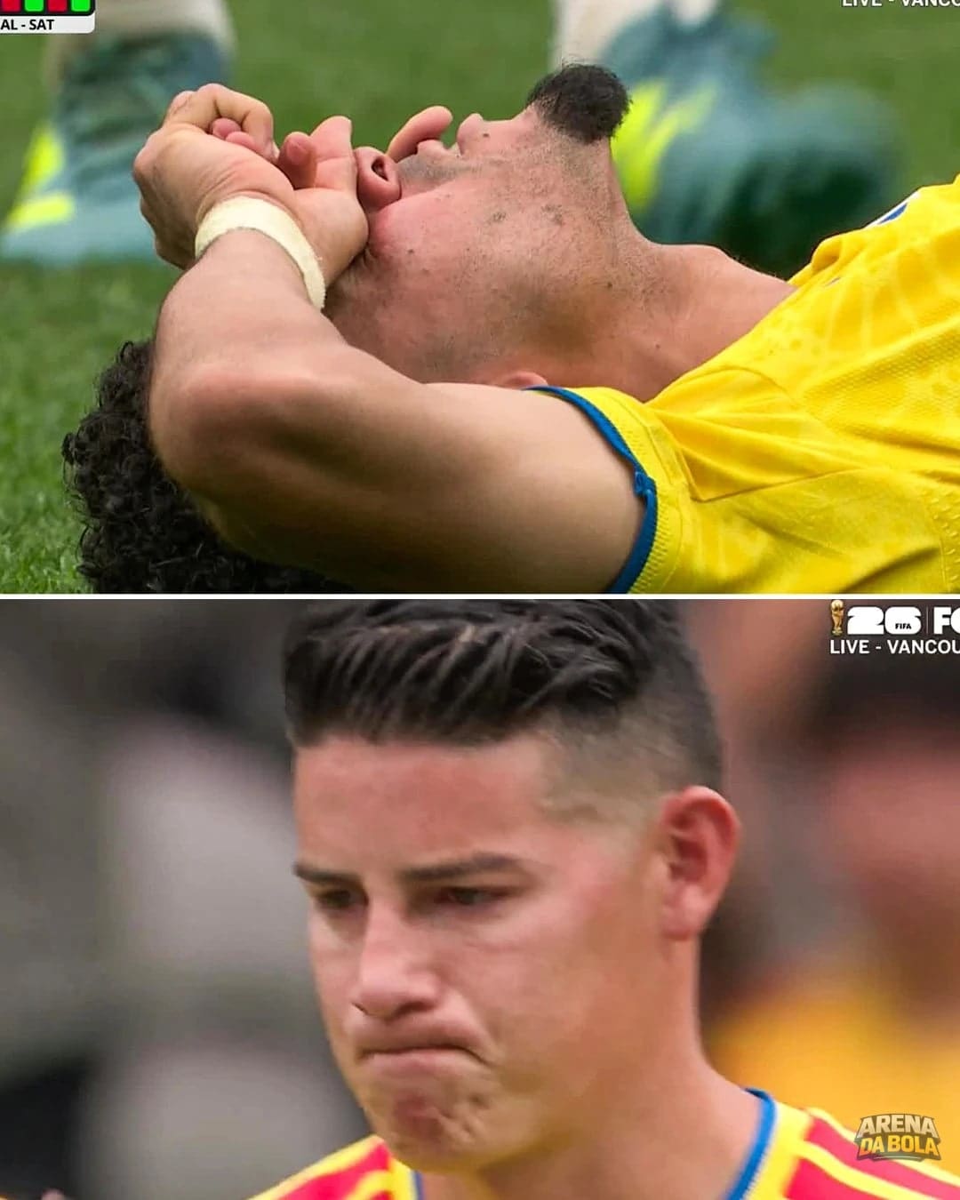 Luis Díaz e James Rodríguez desabam em lágrimas após eliminação da Colômbia da Copa 2026