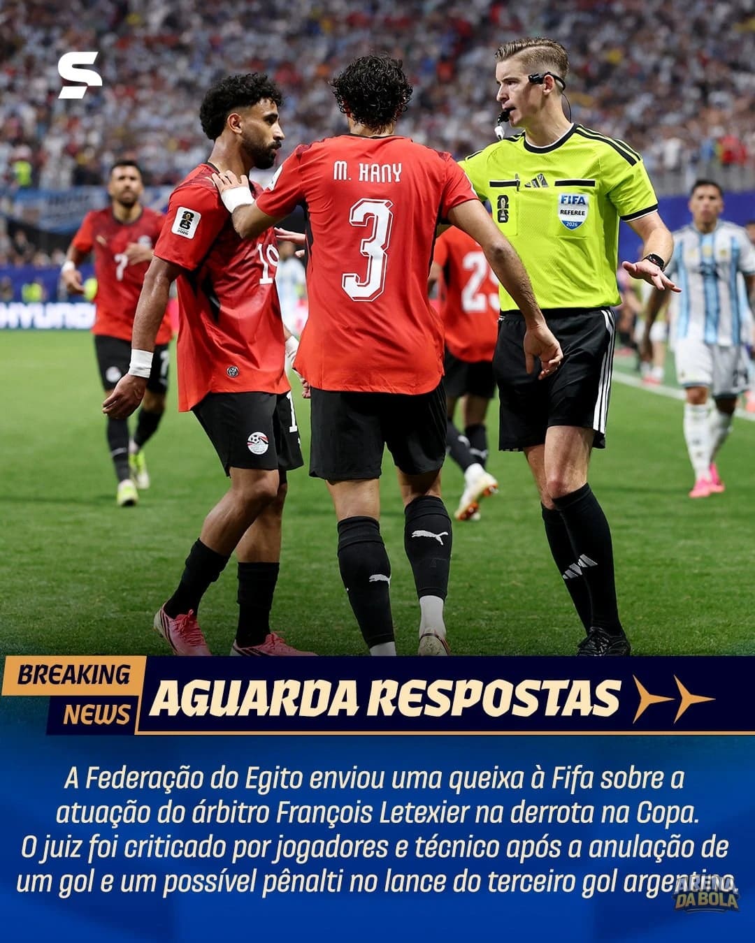 Egito aguarda resposta da FIFA sobre polêmica com árbitro na Copa 2026