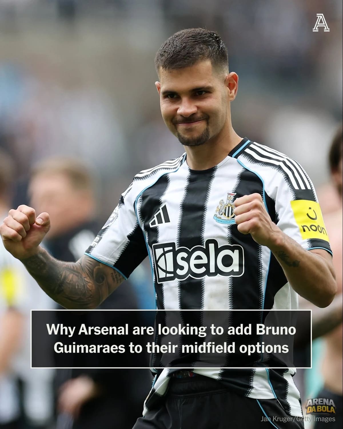 Bruno Guimarães pode deixar Newcastle e se juntar ao Arsenal por £60 milhões