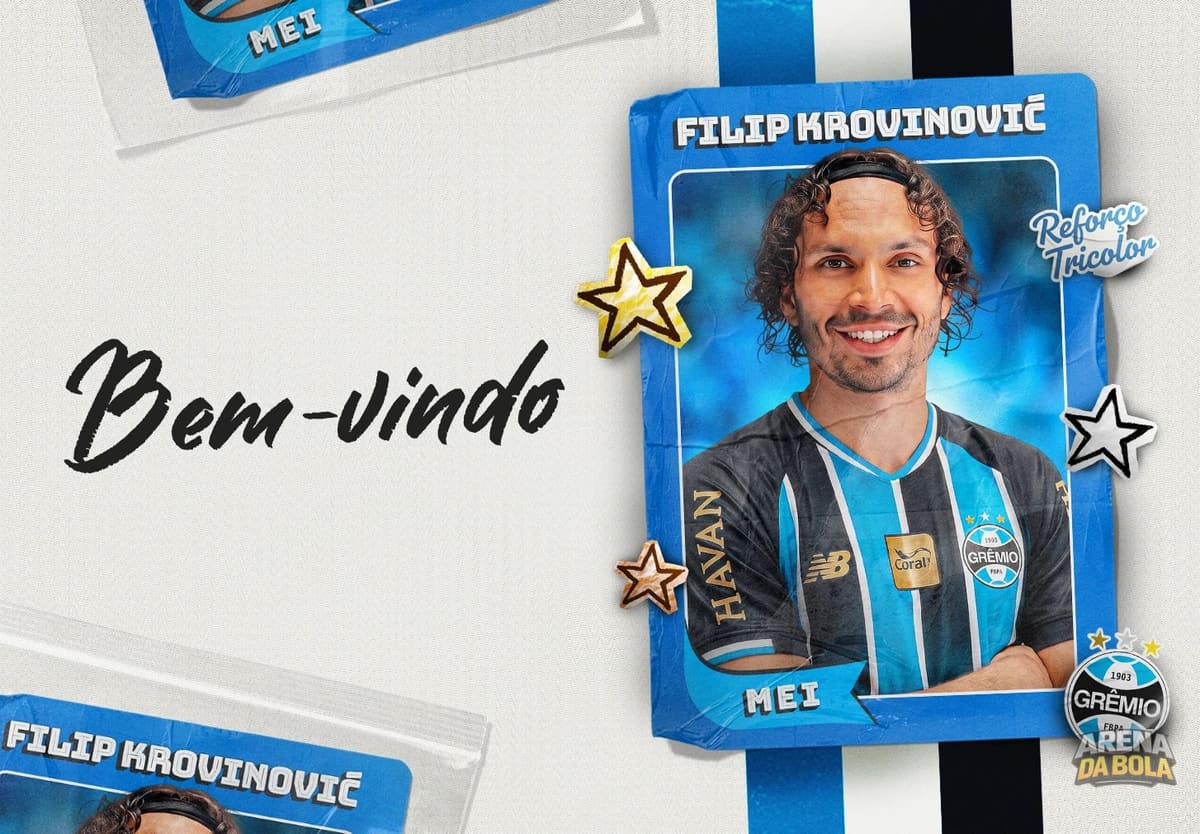 Grêmio anuncia a contratação do meia croata Filip Krovinović