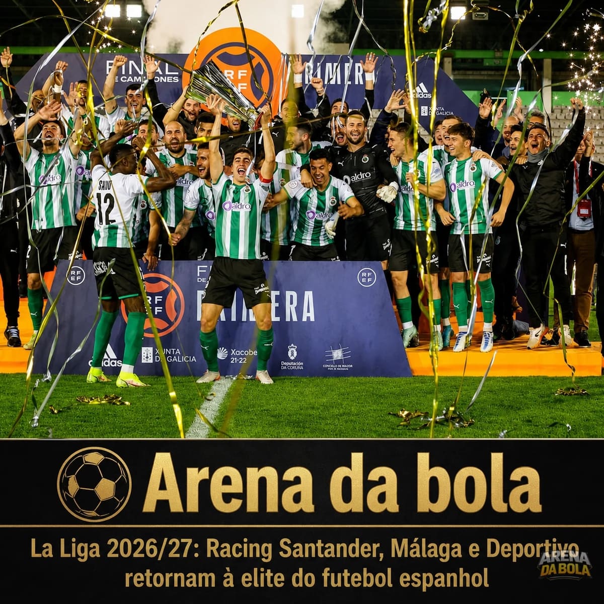 La Liga 2026/27: Racing Santander, Málaga e Deportivo retornam à elite do futebol espanhol
