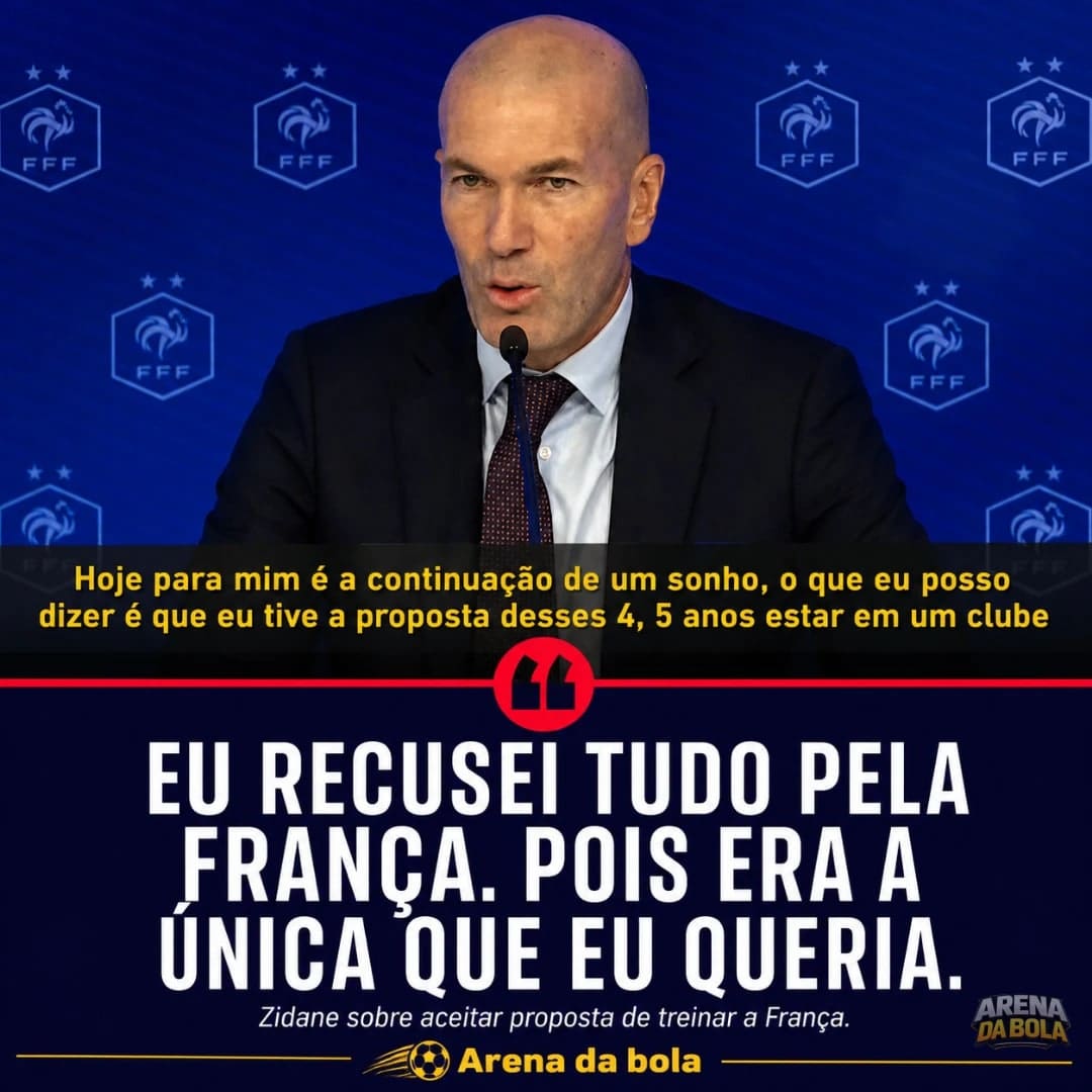 Zinedine Zidane revela que recusou propostas para ser técnico da Seleção Francesa